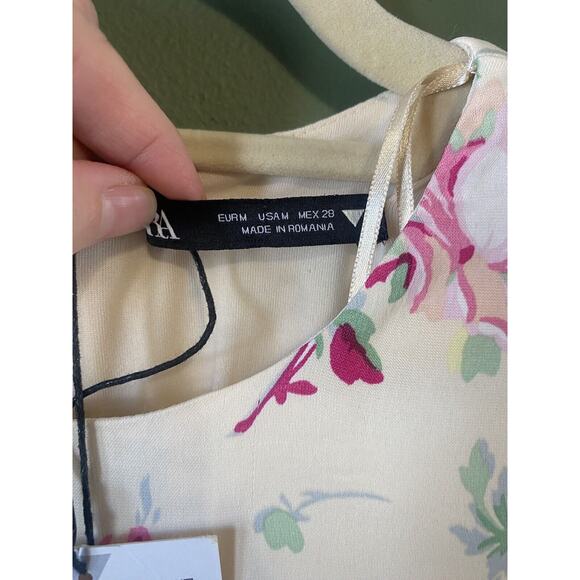 Zara Dress Womens Size Medium Mini Spring Floral Party Guest Feminine NEW NWT - Picture 5 of 16